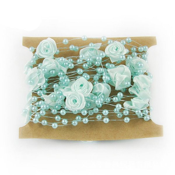 Konstgjorda pärlor Pärlor Kedja Rose Blommor Girlander BLÅ blue