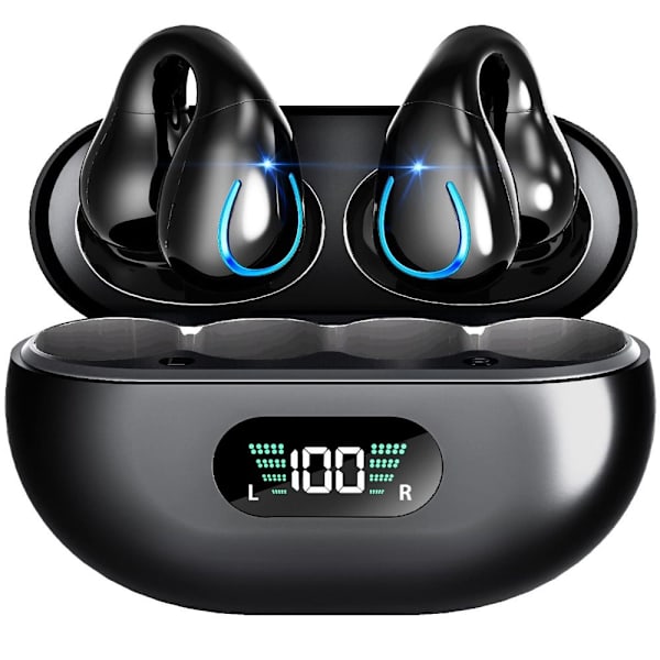 Bone Conduction-øreplugger Bone Conduction-hodetelefoner SVART Black