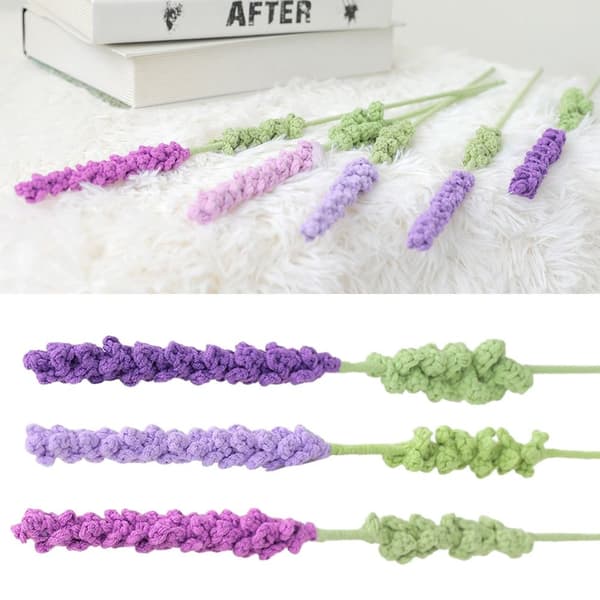 Handstickad lavendelblomma Lavendelflätad blomma LIGHT Light Purple