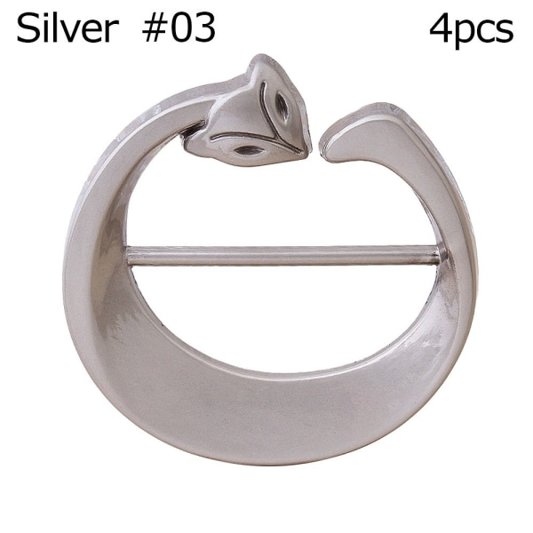 4 kpl Huivisolki Huivisormus SILVER #03 #03 Silver #03-#03