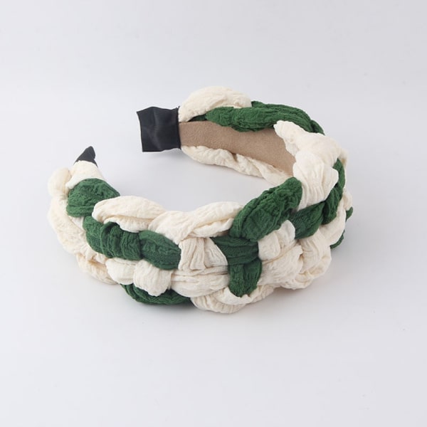 Tykt flettet hodebånd Twist Braids Plissert hårbånd E E E