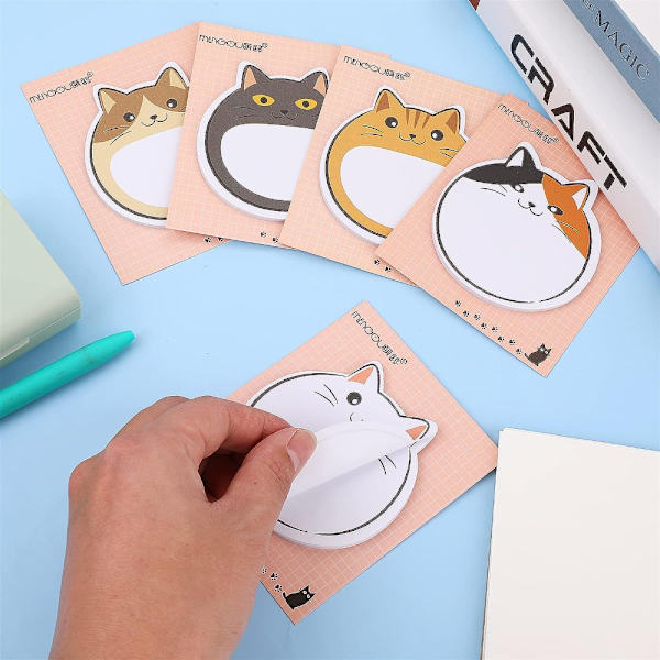 Kawaii Animal Self-Stick Notes Cartoon Cat Self-Stick Memo Pads