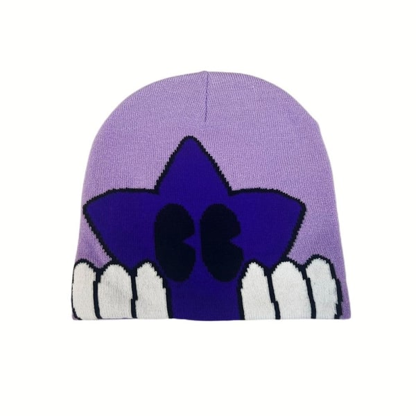 Strikkehette Lue Beanie Bonnet LILLA purple
