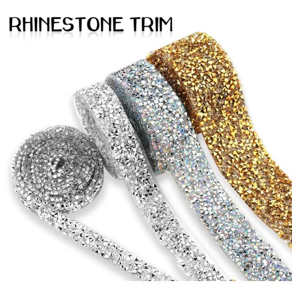 Rhinestone Trim Crystal Tape GULD 20MM BREDD 20MM BREDD gold 20mm width-20mm width
