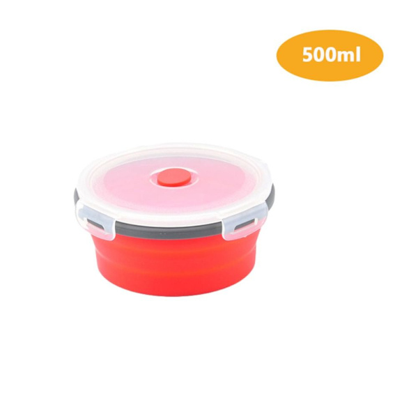 Vikbar Lunchbox Mikrovågsugn Vikbar skål RÖD 500ML Red 500ML