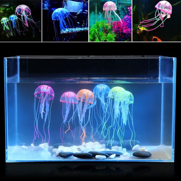 Glødende maneter Fluorescerende marine dyr BLÅ blue