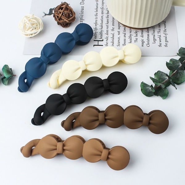 Sløjfe Ovale Bananclips Matte Hårklemmer BEIGE STYLE 2 STYLE 2 Beige Style 2-Style 2
