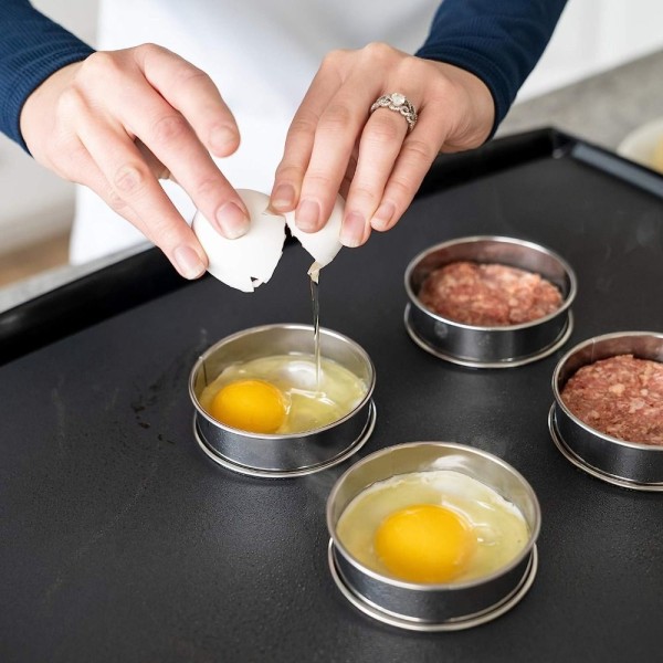 6 stk Engelsk Muffin Ring Sæt Multipurpose Rustfri Stål Ring 6 pcs