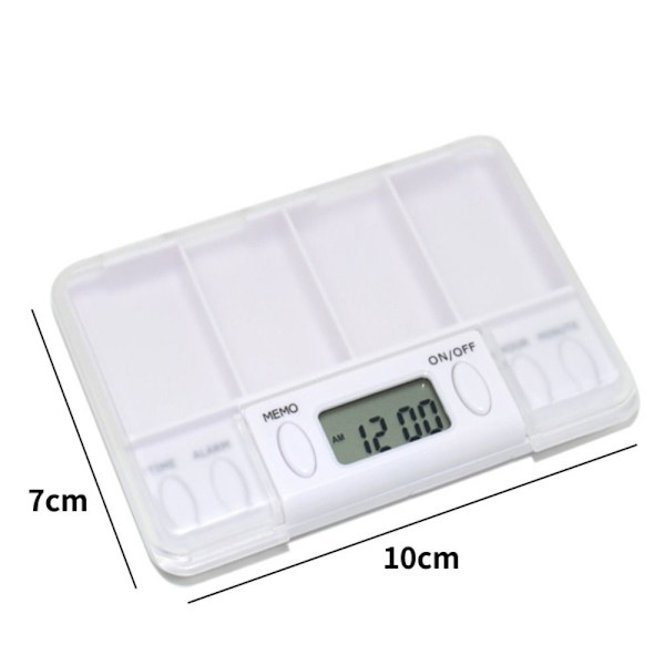 Pill Box 4 Grid VIT White