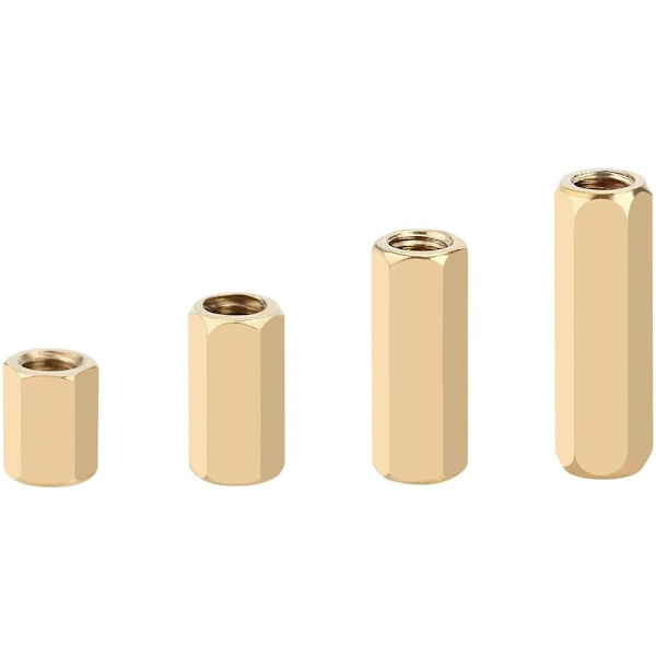 300 st Hex Mässing Spacer Standoff Skruv Mutter Gängad Pelare
