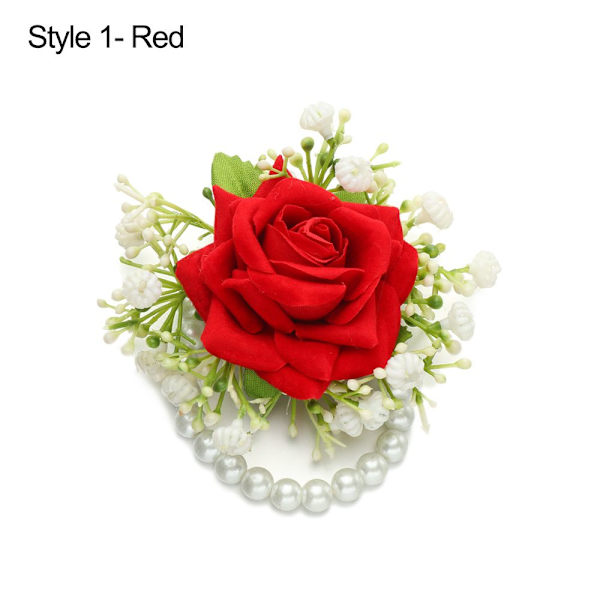Brud handled Blomma Hand Blommor RÖD STIL1 Red Style1