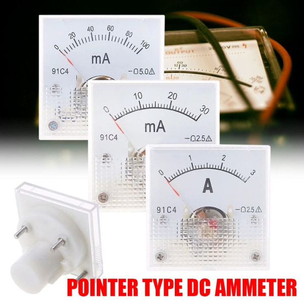 DC Amp-mätare Analog panelmätare 0-50MA 0-50mA