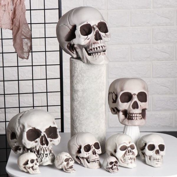 1 ST Skull Head mänskligt skelett Halloween rekvisita 5X6X8CM 5x6x8cm