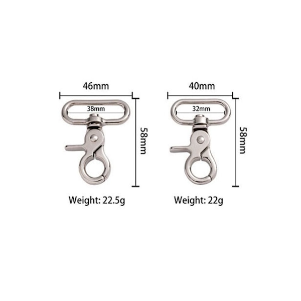2kpl Metal Snap Hook Traction Soljet PRONSSI 38MM Bronze 38mm