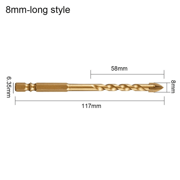 Drill Bits Triangle Bit 8MMLONG STIL LANG STIL 8mmlong style