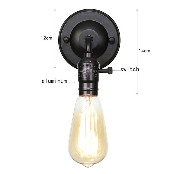 Rustik lampetlampe væglampe tråd metalbur A (PÆRE MEDFØLGER IKKE) A(Bulb not included)