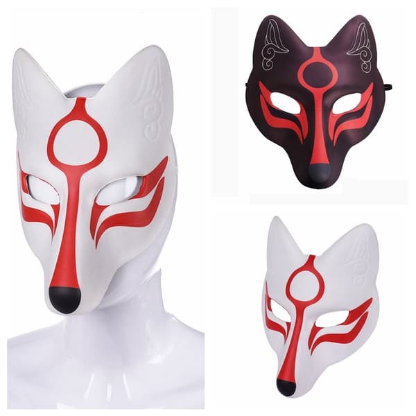 Foxes Masks Cosplay Masker SORT black