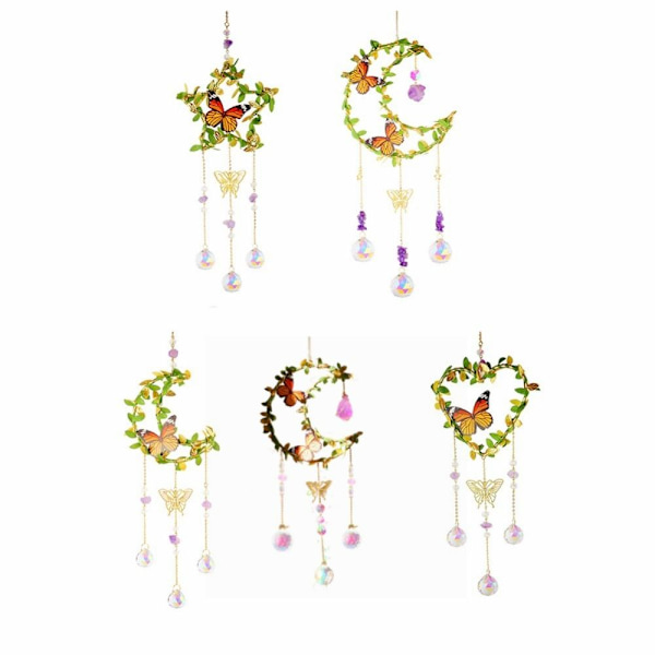 Krystaller Vindklokke Solfanger FEMSPEKKE STJERNE FEMSPEKTE Five pointed star