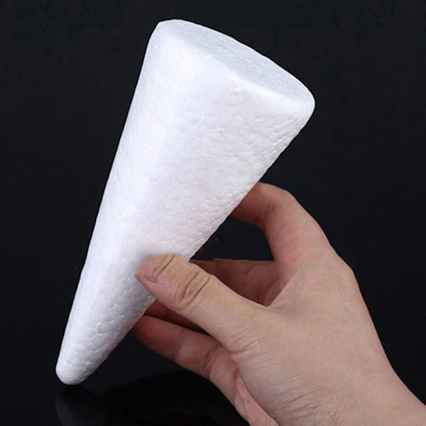 3 STK Modellering Styrofoam Foam Hvid Kegle 15CM 15CM 15cm