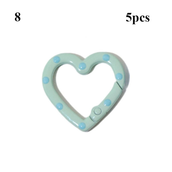 5 st Spring Heart Ring Spännen Karbinhake 8 8 8
