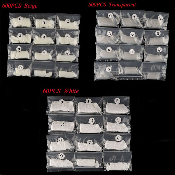 100/600st False Ballerina Nails Full Cover TRANSPARENT 100PCS transparent 100PCS