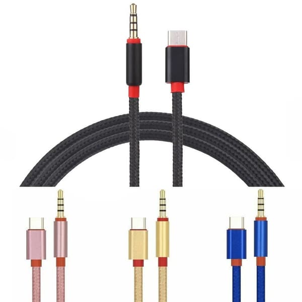Type-C til 3,5 mm lydkabel USB C til 3,5 mm hovedtelefonadapter Gold