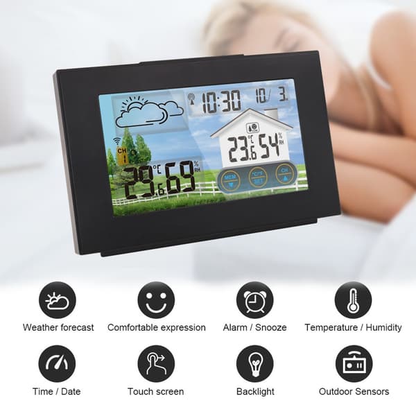 Trådlös Weather Station Forecaster väckarklocka