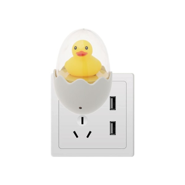 Nattlampa Mini Gul Duck Sovrumslampa US Plug