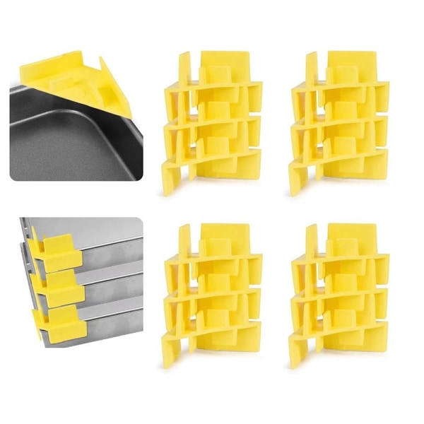 12 kpl Tray Stacker Pakastekuivausalustat KELTAINEN yellow