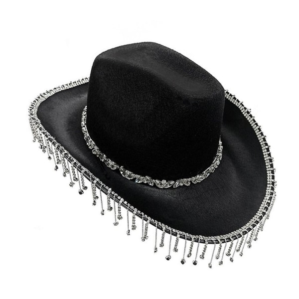 Rhinestone Cowboy Hat Diamond Tassel Chain Anheng Cap Cowgirl