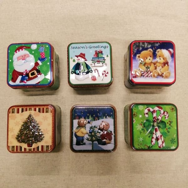 4 STK Candy Tin Sæt Forseglet Krukke Pakkeæsker Blikæsker Pattern Random