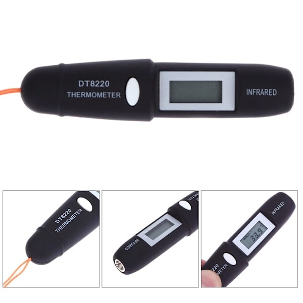 Digitalt Infrarødt Termometer Pen Termometer SORT Black