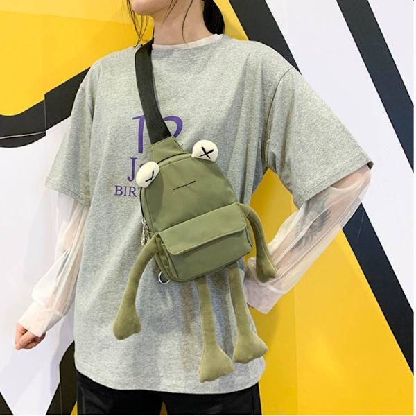 Personlighet Tjej liten väska Tide Cartoon Söt Groda Casual Messenger Bag green