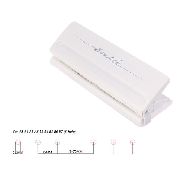 Papirkutter Justerbar Puncher HVIT White