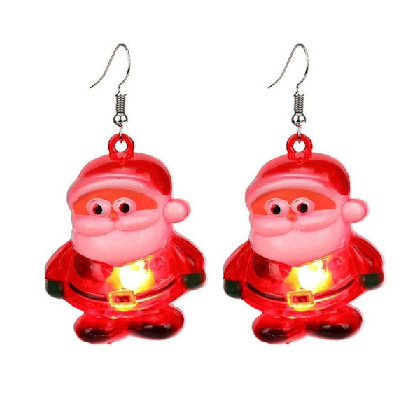 Joulu LED Flash Korvakorut Hehkuvat korvakorut ISÄ JOULU Father Christmas