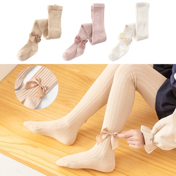 Baby-jenter Strømpebukser Bowknot Tights WHITE M white M