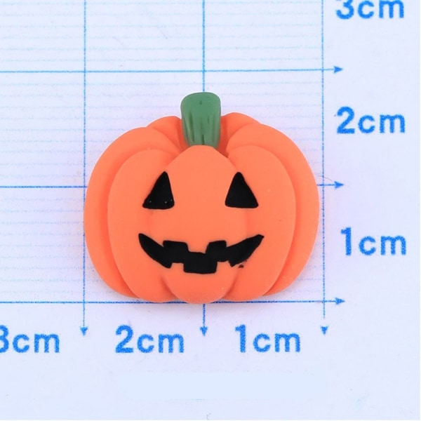 20 stk Halloween Græskar Figur 3D Resin Flad HVID SPØGELSE white ghost pumpkin