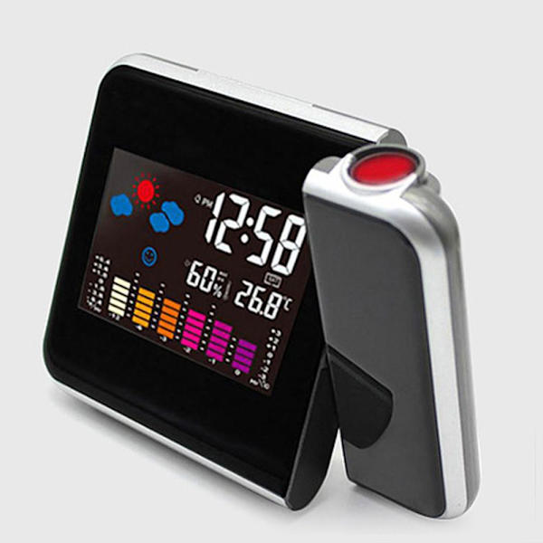 Smart Vekkerklokke LED Projektor Klokke SVART black