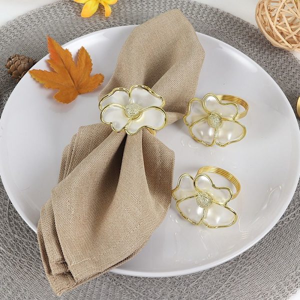 6 st Blommor servettringhållare Blomformad servettring 6 6 pcs