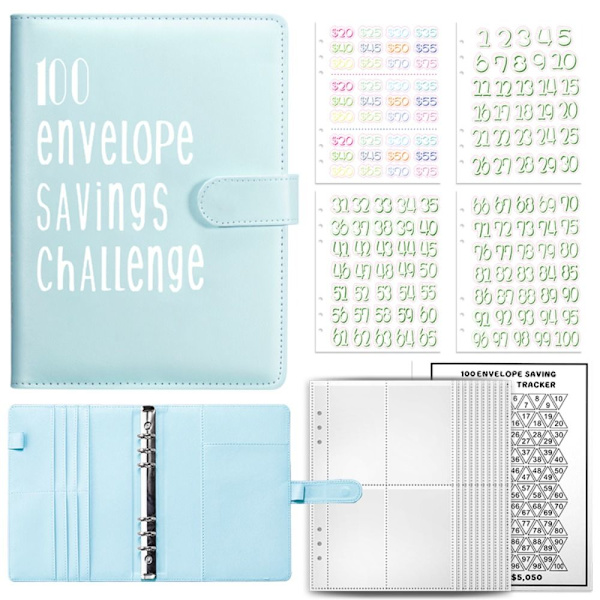 Envelope Challenge Pärm Sparbok BLÅ blue