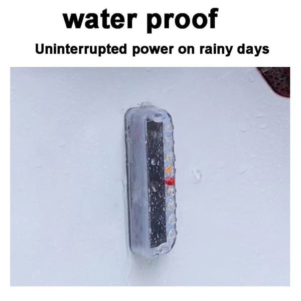 Solar Car Anti-tailgating Blinker Ljus Varning LED Ljus VIT White