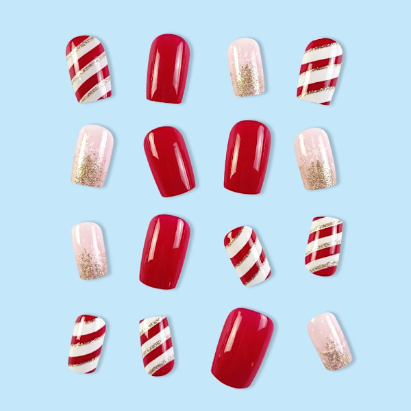 Christmas French Fake Nails False Nail 2 2 2