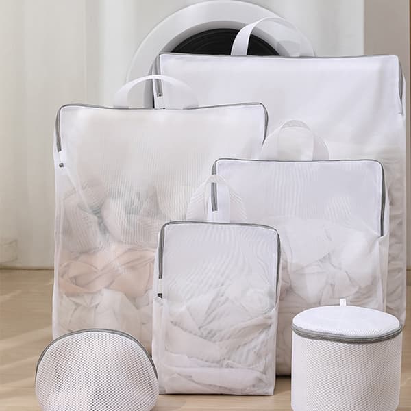 4 stk. vaskeposer med lynlås White 4Pcs-4Pcs