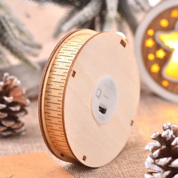 2 STK Lysende Træ Hjorte Pendel Jul Cirkulær Lampe Pendel Elk