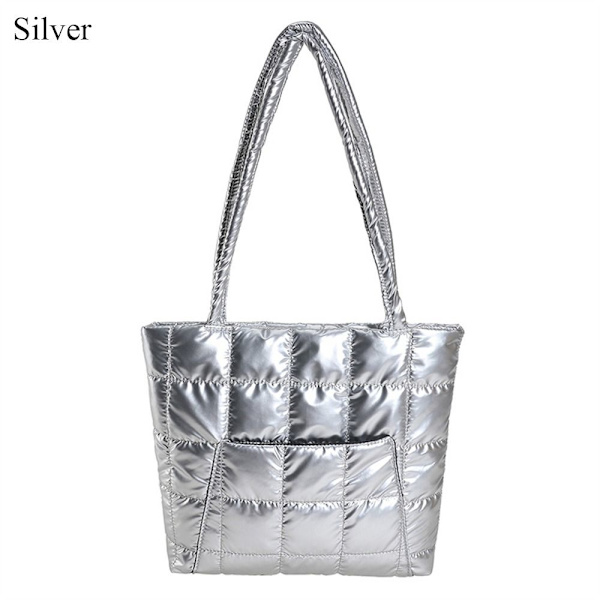 Tygkassar Quiltade Handväskor SILVER silver