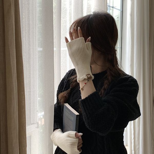 1 Par Half Finger Handskar Fingerless vantar GRÅ Gray