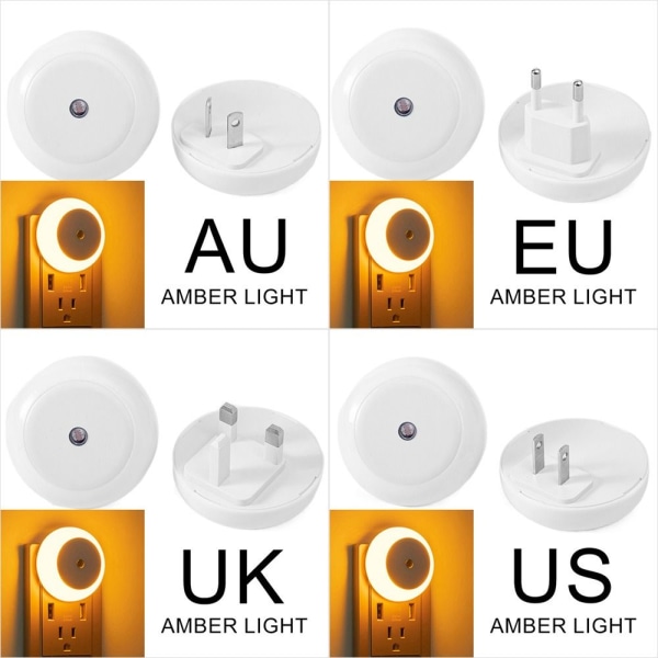 Energisparende stikkontakt Light Smart Lights RUL LYS US US US Amber Light US-US