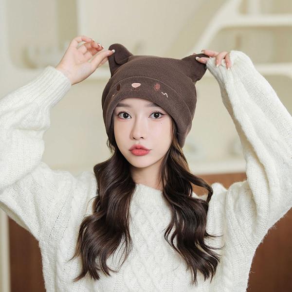 Knitting Cap Hat Pipo Bonnet BEIGE beige