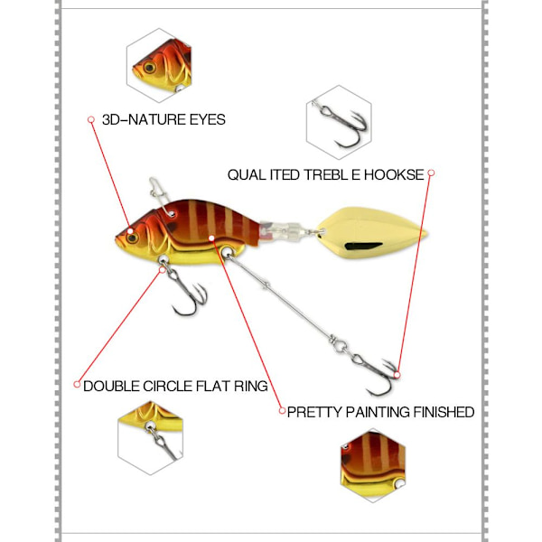 Metall fiskebete VIB Lure FÄRG A FÄRG A Color A