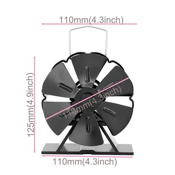 6-teräinen takkatuuletin Liesituuletin Lämpökäyttöinen tuuletin